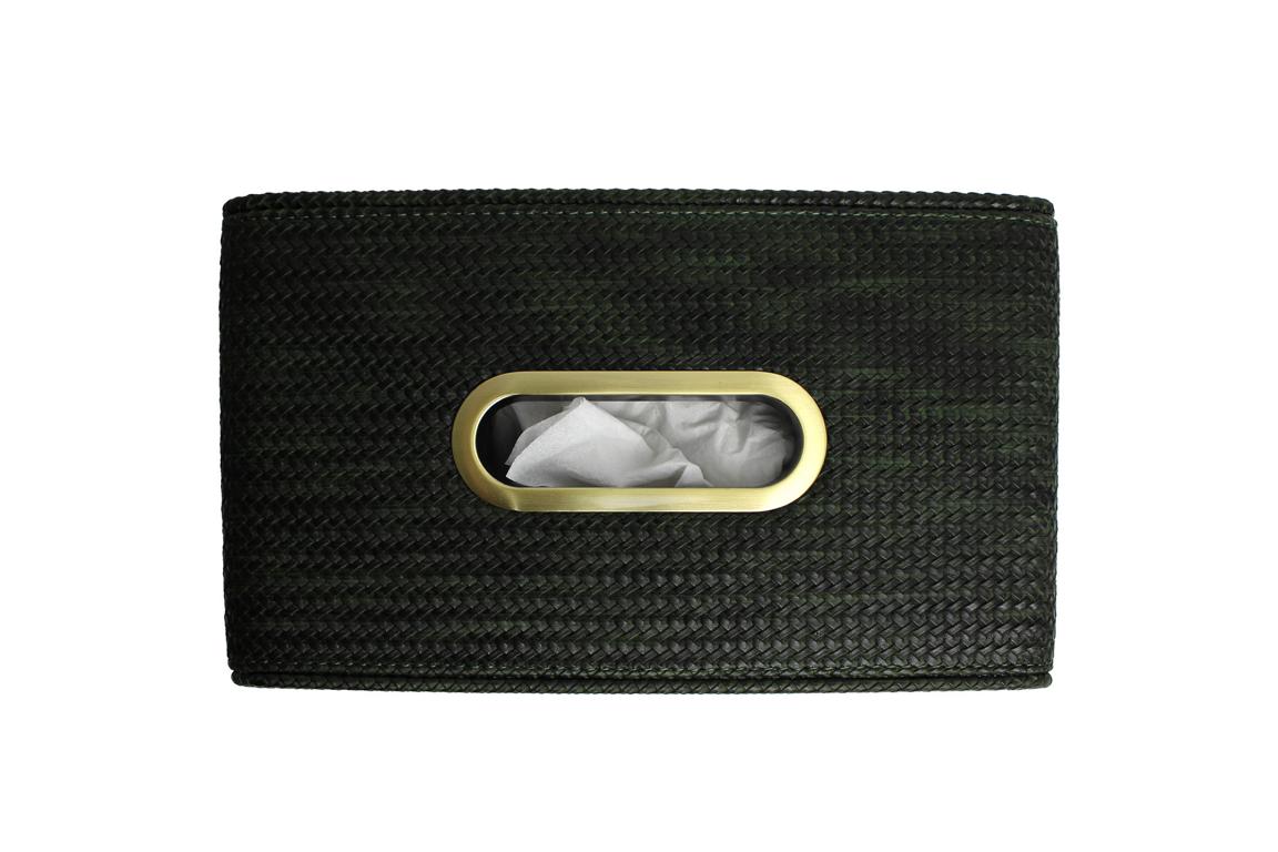 Signature tissue box faux leather crocodile