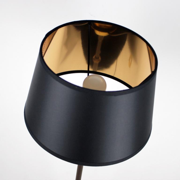 Lampenschirm klein in schwarzem Stoff innen gold beschichtet