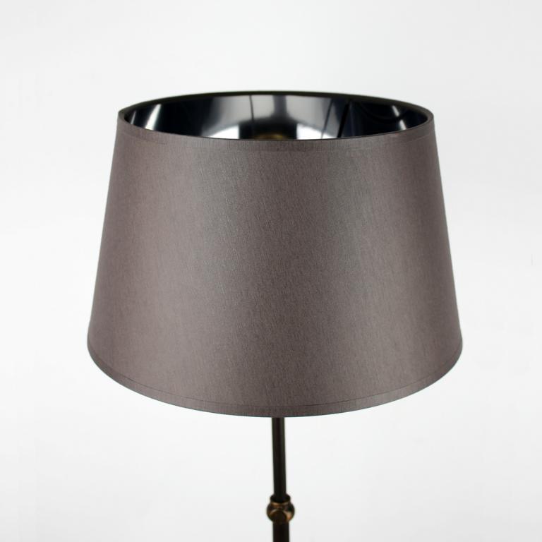 Stoffschirm grau auf Metalllampe klein