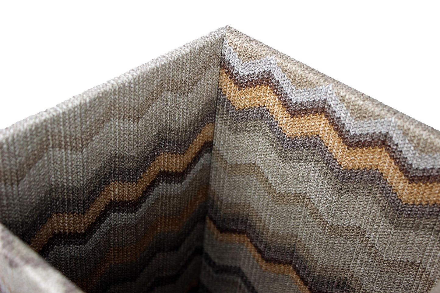 Abfalleimer mit braun grauem Muster im Missoni Style