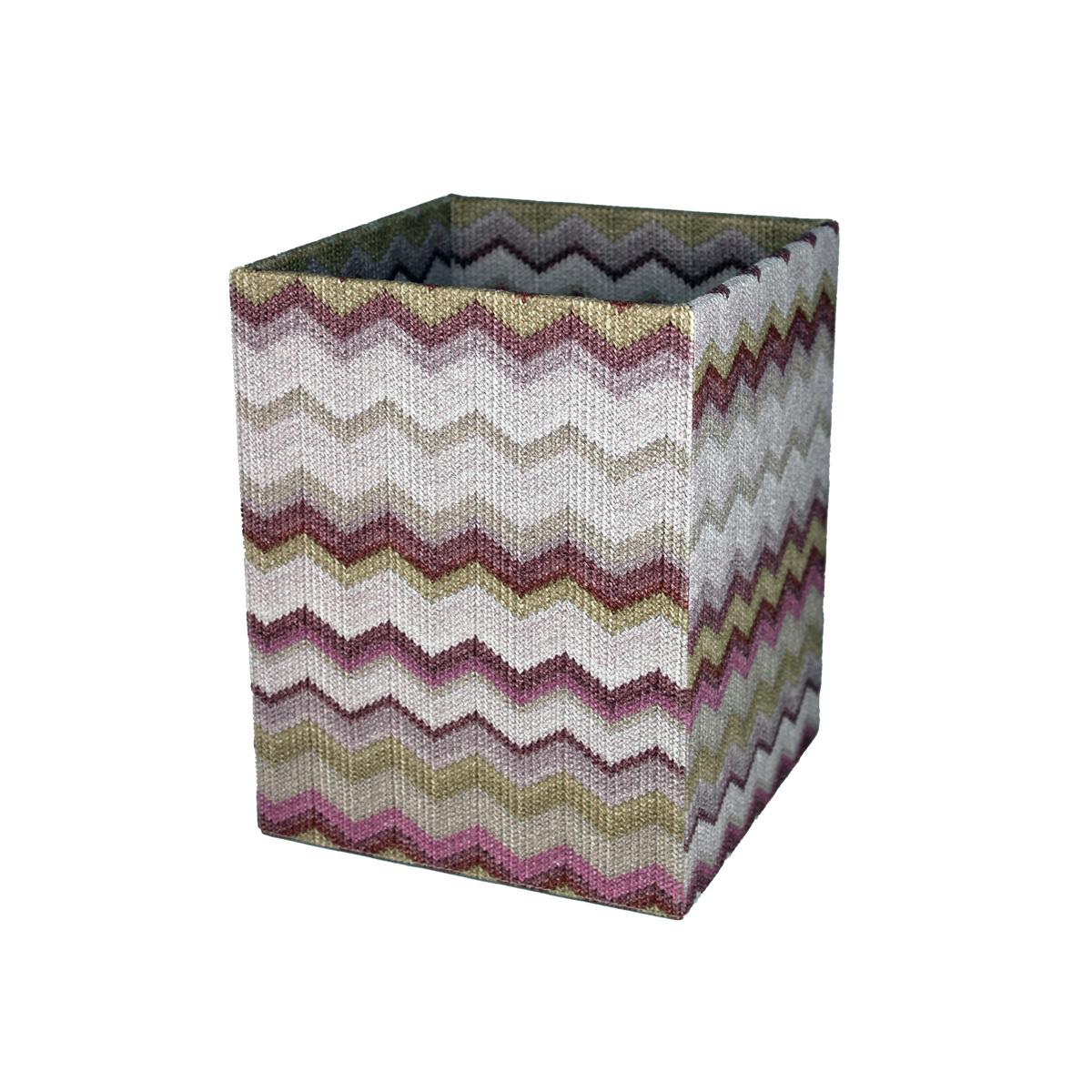 quadratischer Papierkrob in rosa pink für Mädchen in Strickoptik Missoni
