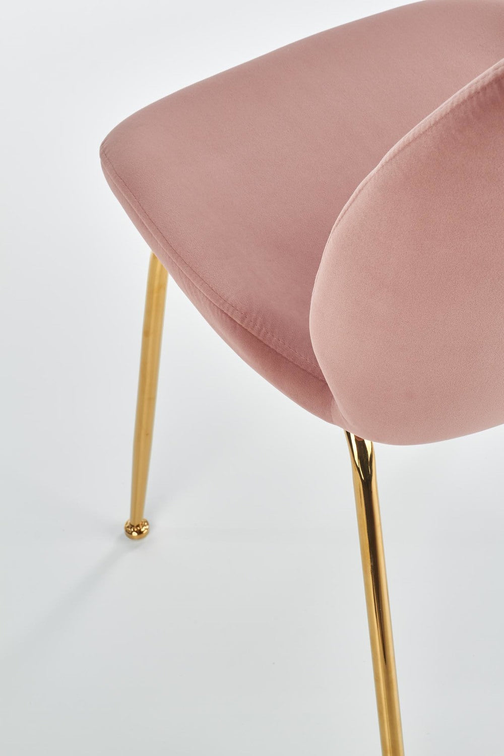 Samtstuhl in rosa mit gold für Esstisch