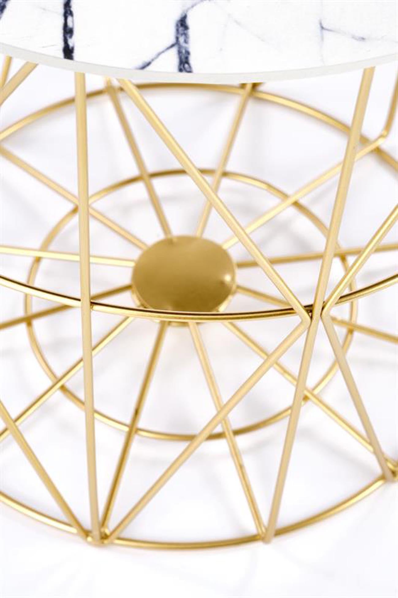 Tischchen mit Metallgestell in gold