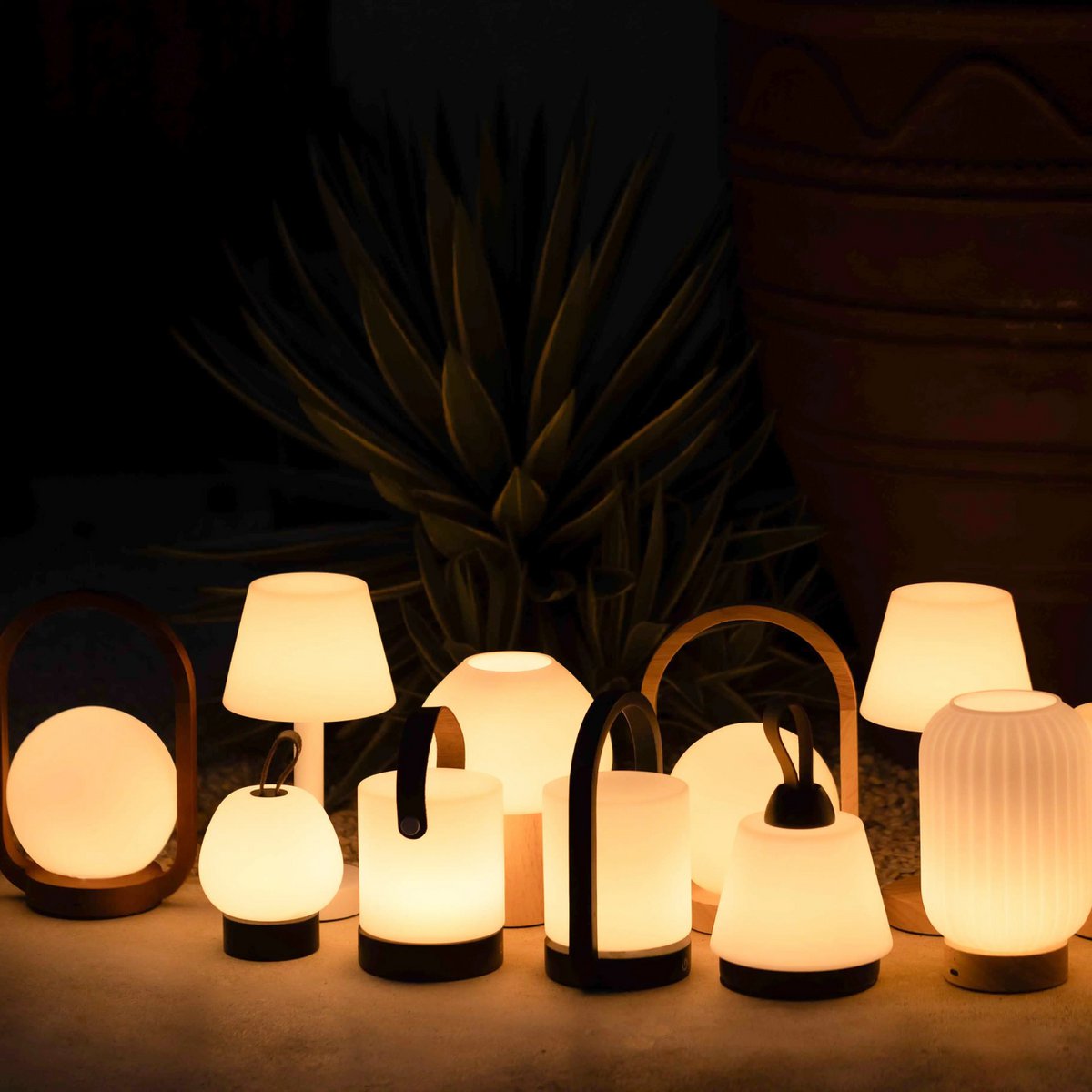LED Tischlampe Lucas Braun dimmbar kabellos