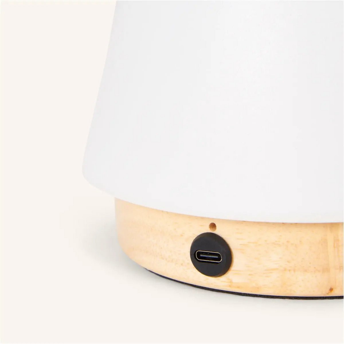 Wiederaufladbare LED Tischlampe LIV Hellbraun mit Lederband dimmbar
