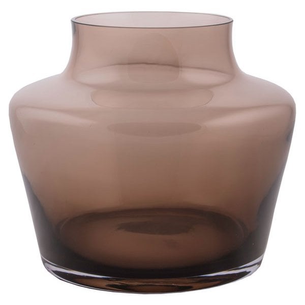 Tischvase Glasvase braun bauchig breit Vase 22 cm