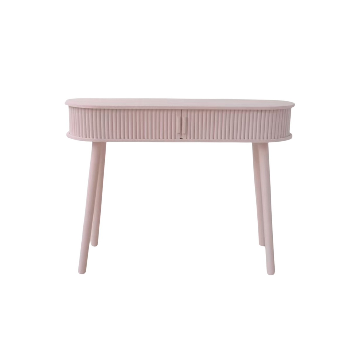 Beistelltisch - Hellrosa - MDF - 100x33x76cm mit Lamellen Stauraum