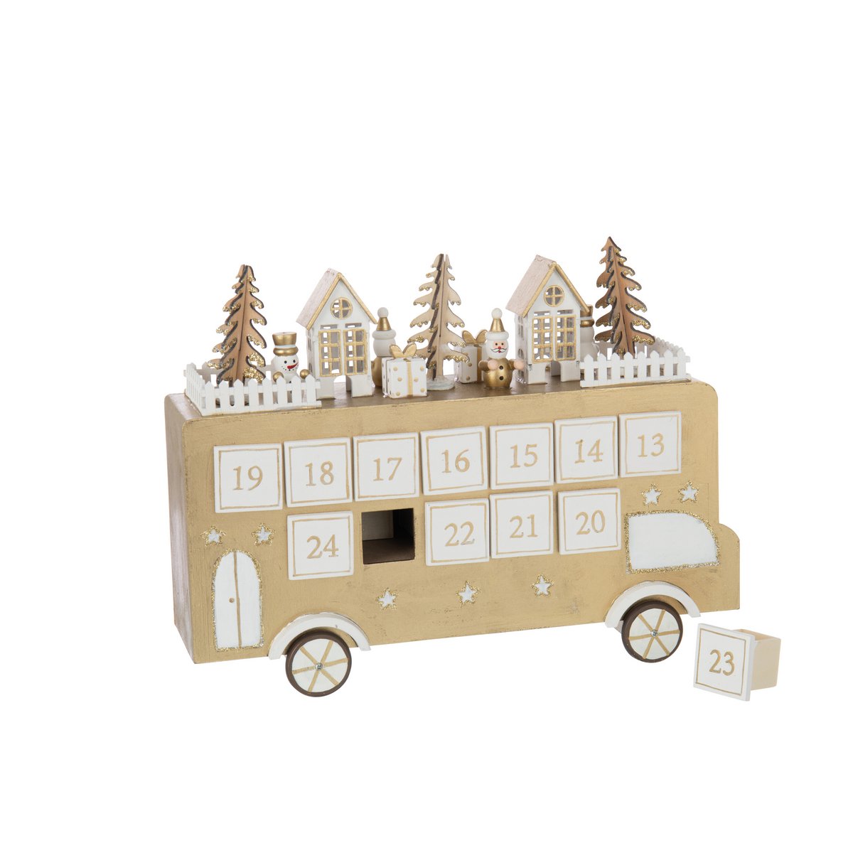 J-Line Bus Adventskalender Gold/Weiß