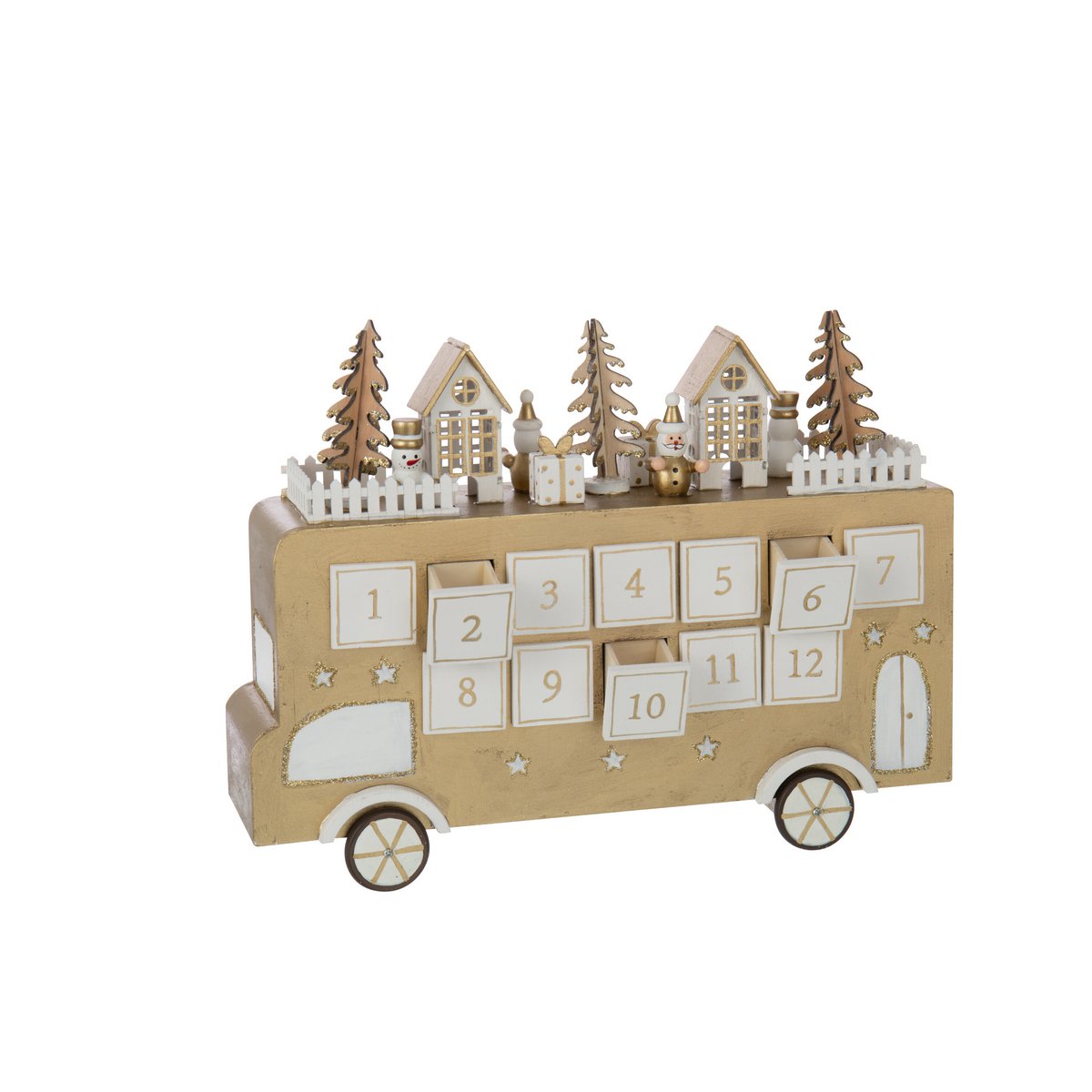 J-Line Bus Adventskalender Gold/Weiß
