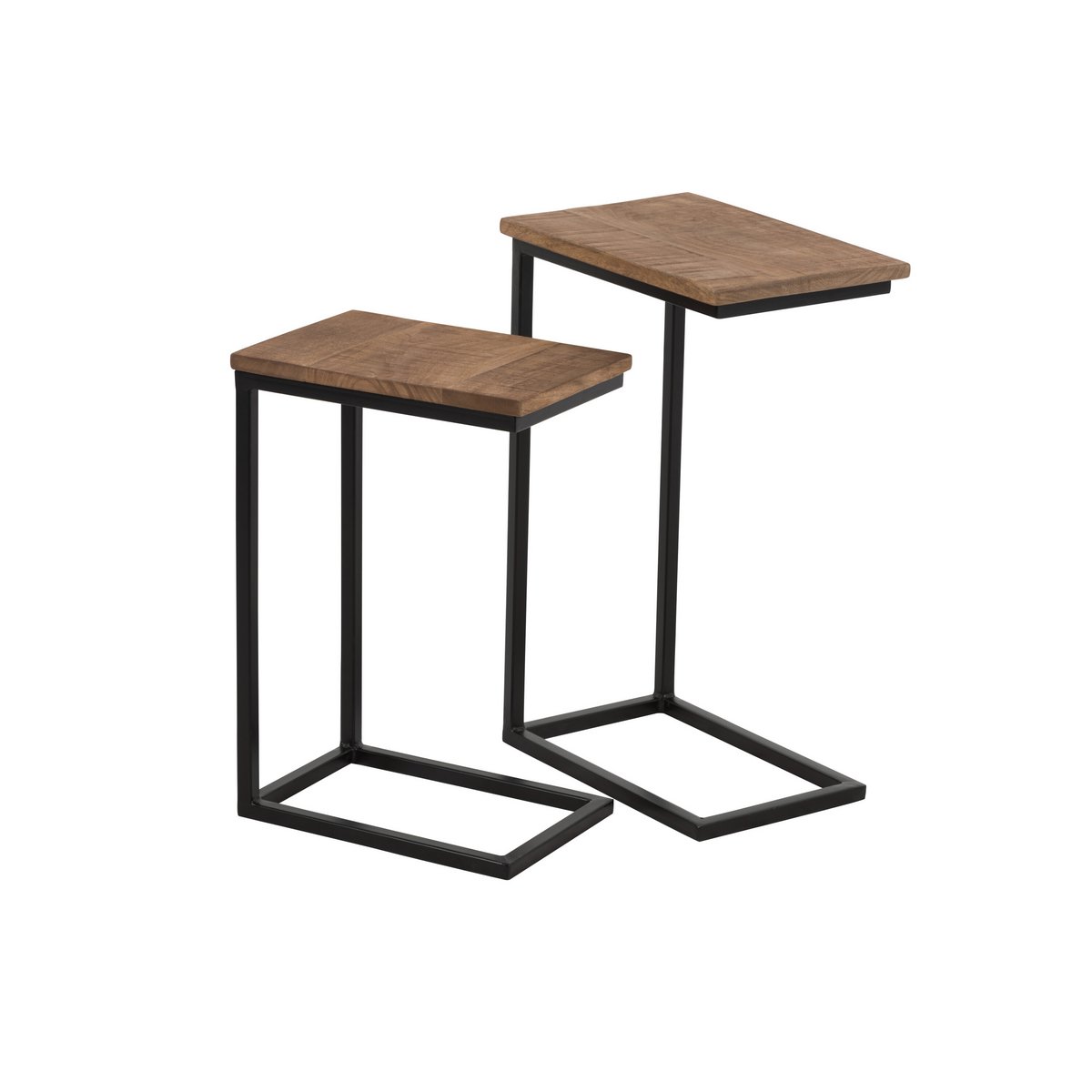 J-Line 2er Set Beistelltisch Metall schwarz Holz klein – Cosy Home Ideas