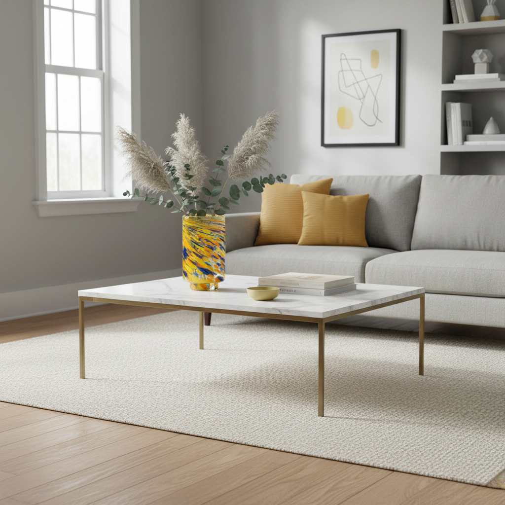 Wohnzimmer-Setting mit elegantem Couchtisch
