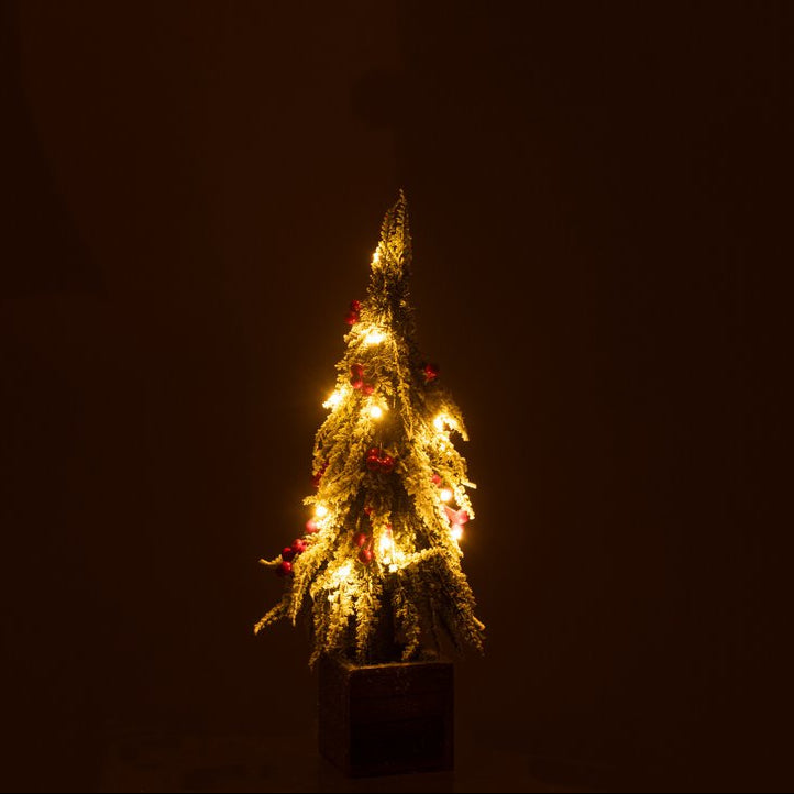 J-Line Weihnachtsbaum LED Kunststoff Schnee Beeren Klein