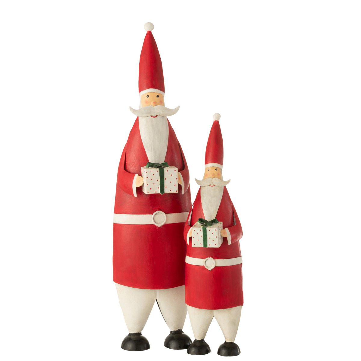 J-Line Figur Weihnachtsmann - Metall Weiß/Rot L