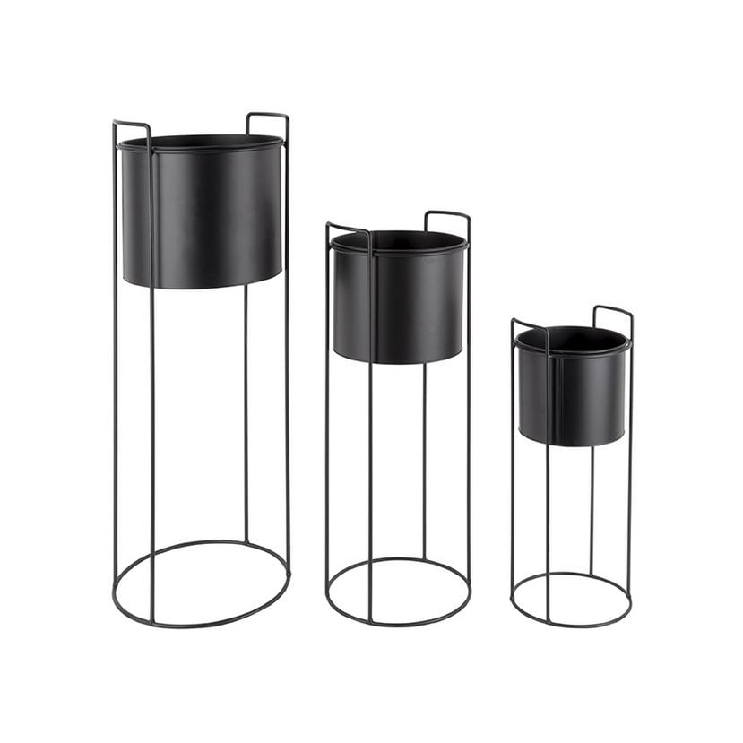 Pflanzentopf-Set Schwarz 80 cm – Pflanzgefäß aus Eisen