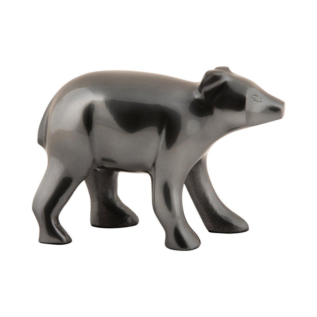 Bärenfigur Grau 15 cm – glänzende Dekofigur von Present Time