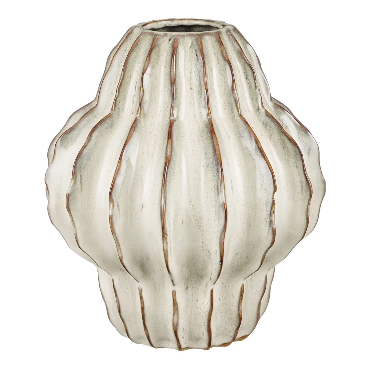 Altea Vase H28 x Ø25 cm Keramik creme weiß