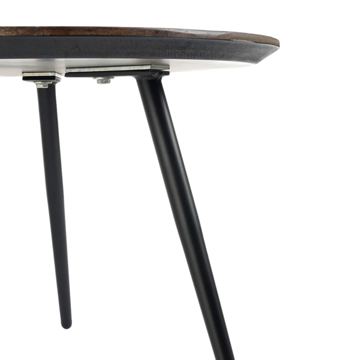 Ensemble de 2 tables basses rondes en bois recyclé, 54 cm 