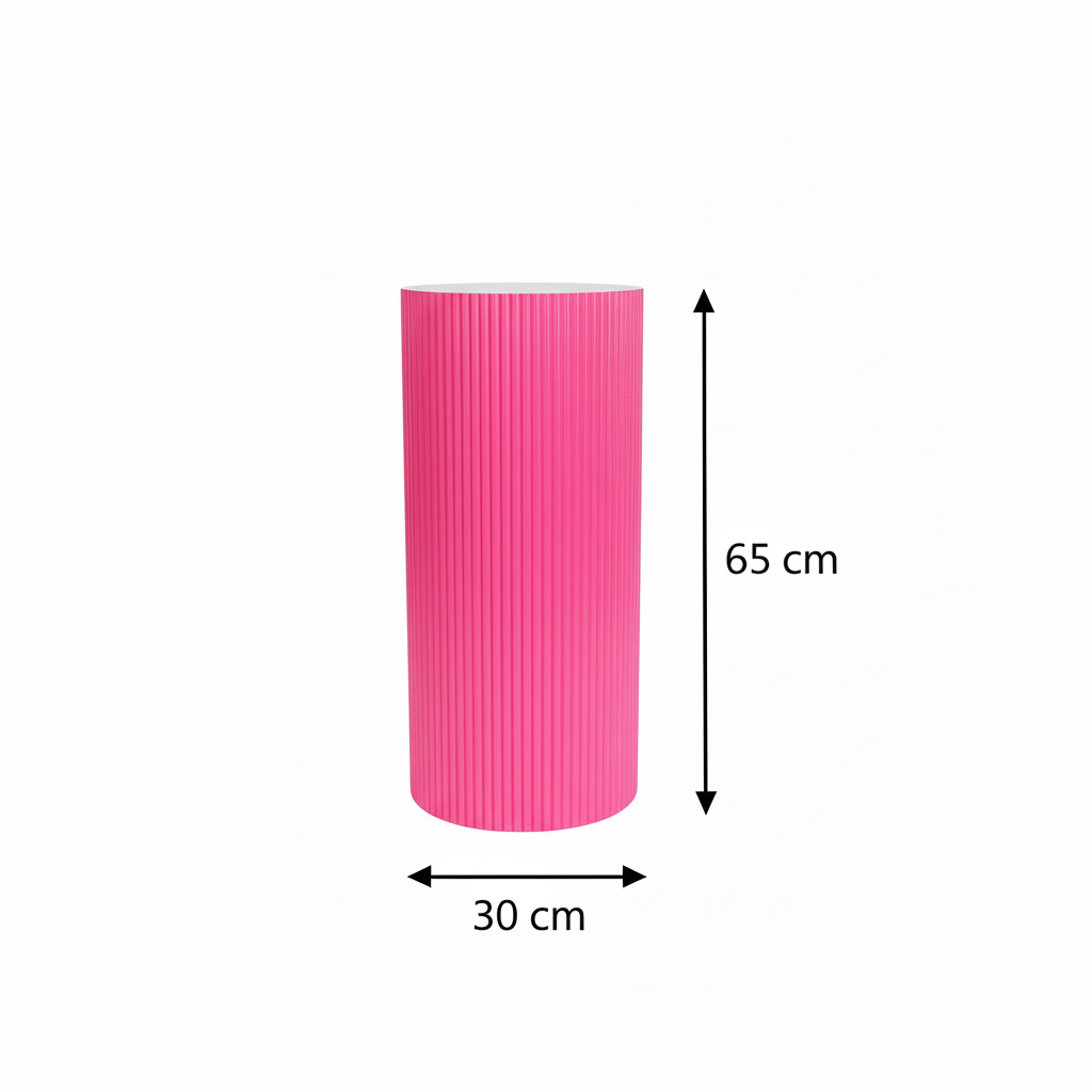 Beistelltisch Säule Zylinder - MDF - Neonrosa - 30x65 cm