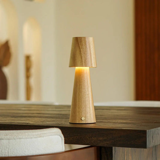 LED Tischlampe Lucas Braun dimmbar kabellos