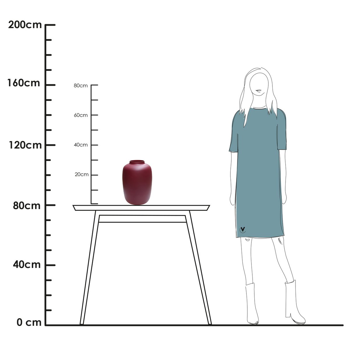 Rasenskizze 35 Zentimeter hoch Für Esstisch als Tisch war sie nutzbar
