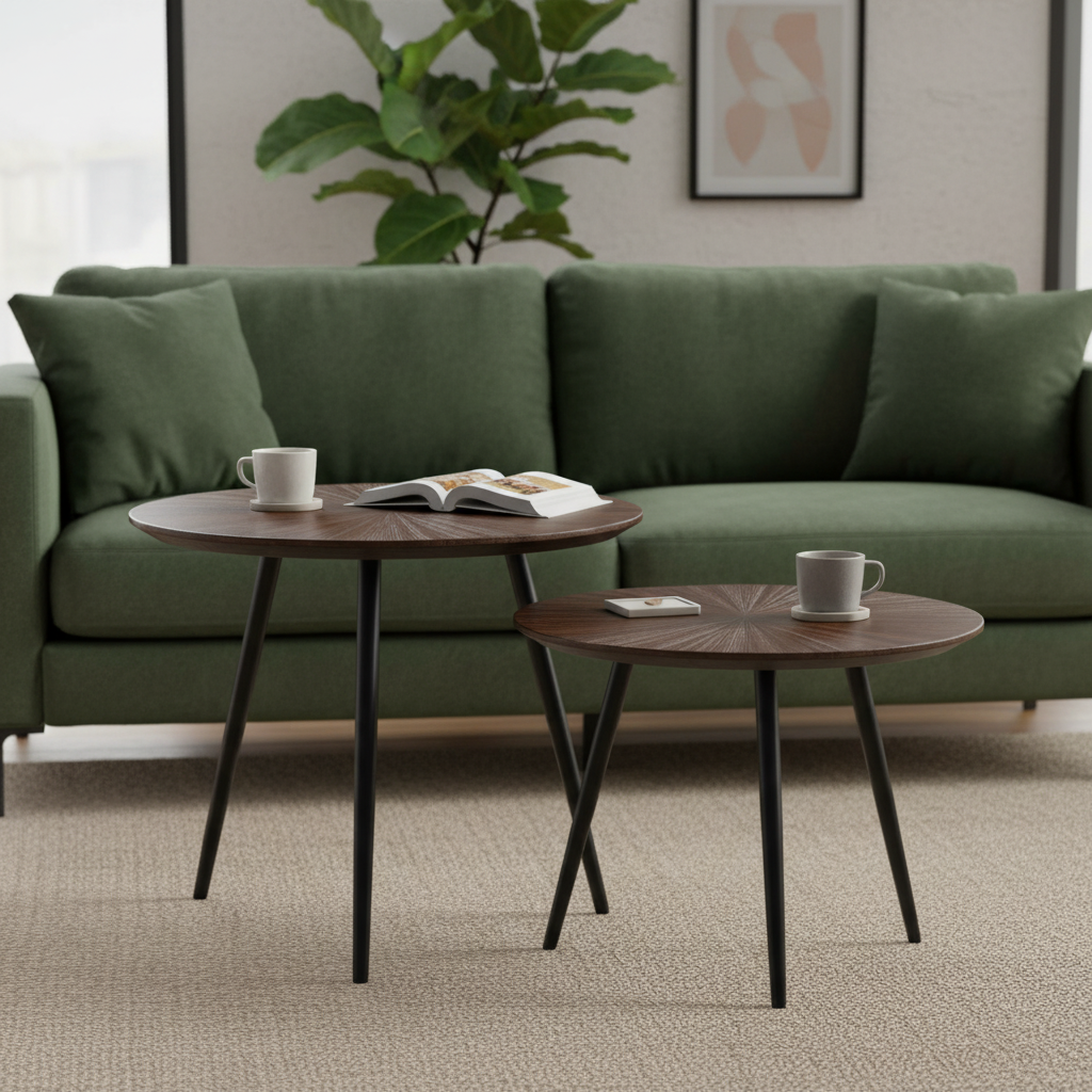 2er-Set Beistelltische mit gleichen Durchmessern