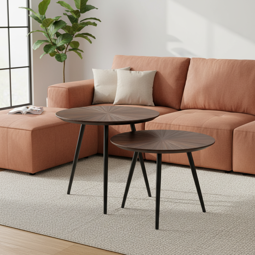 2er-Set Beistelltische vor Sofa