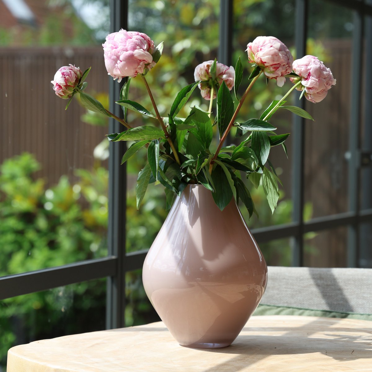 Glasvase Lesse Metallic Pastellrosa Ø 19 oder 22 cm