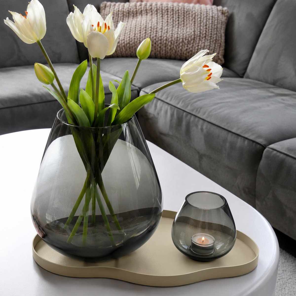Metalltablett Bauru Beige 44 × 25 oder 66 × 37,5 cm
