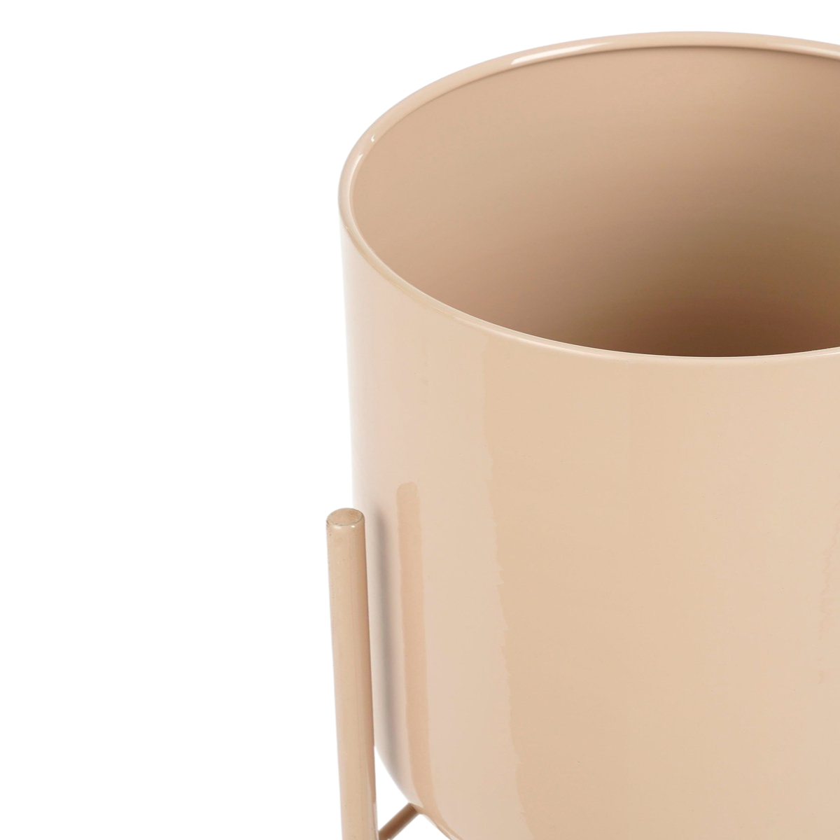 Blumentopf auf Ständer Metall beige