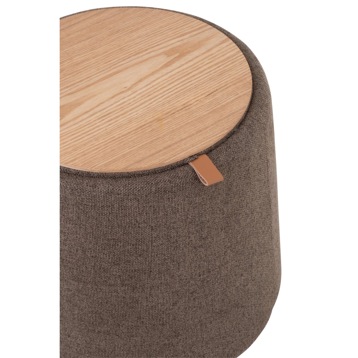 Hocker mit Holztablett Fläche als Ablage