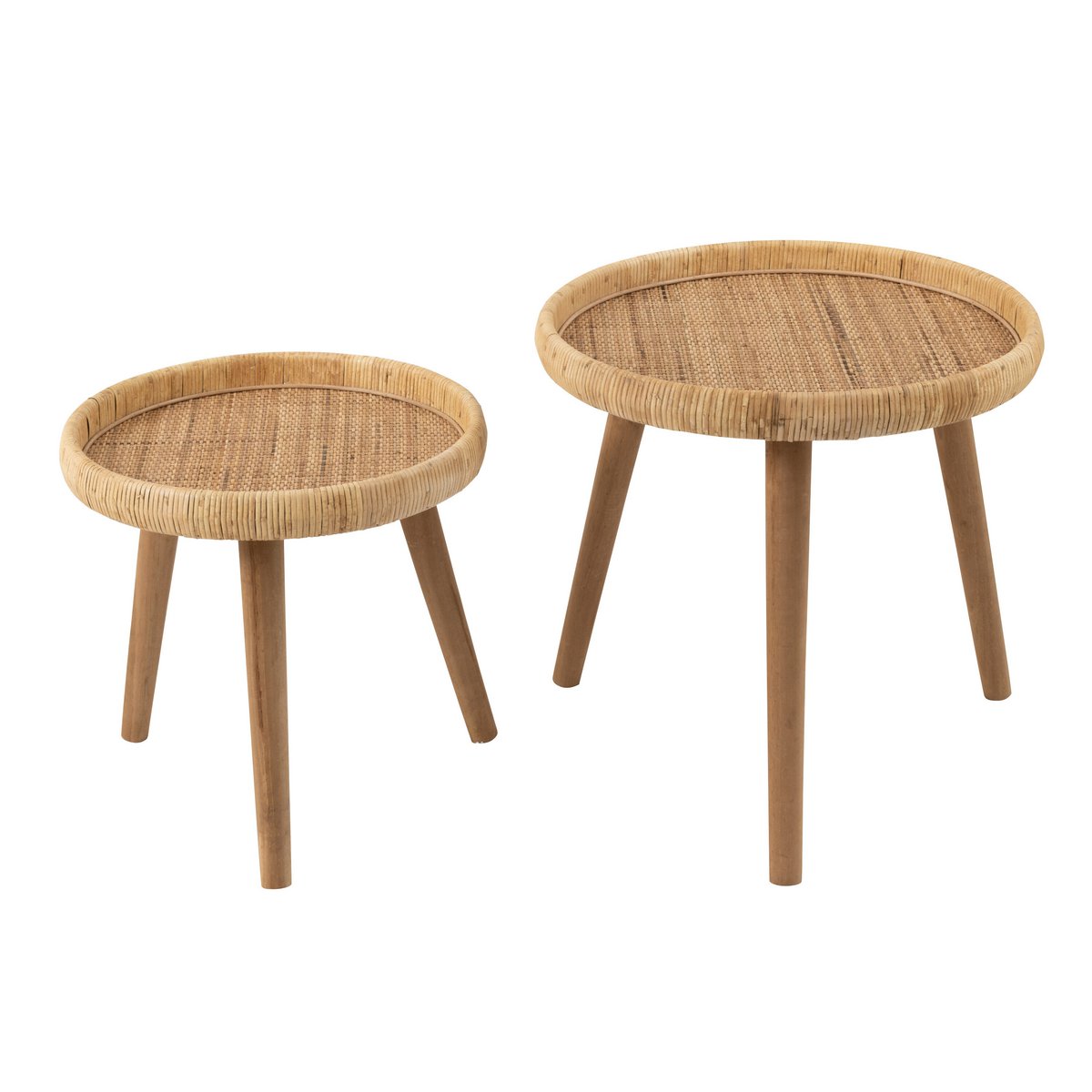 J-Line Set Beistelltisch Lurne – Holz – Natur