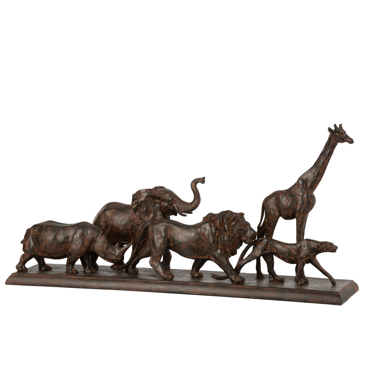 J-Line afrikanische Tiere auf Sockel Braun L