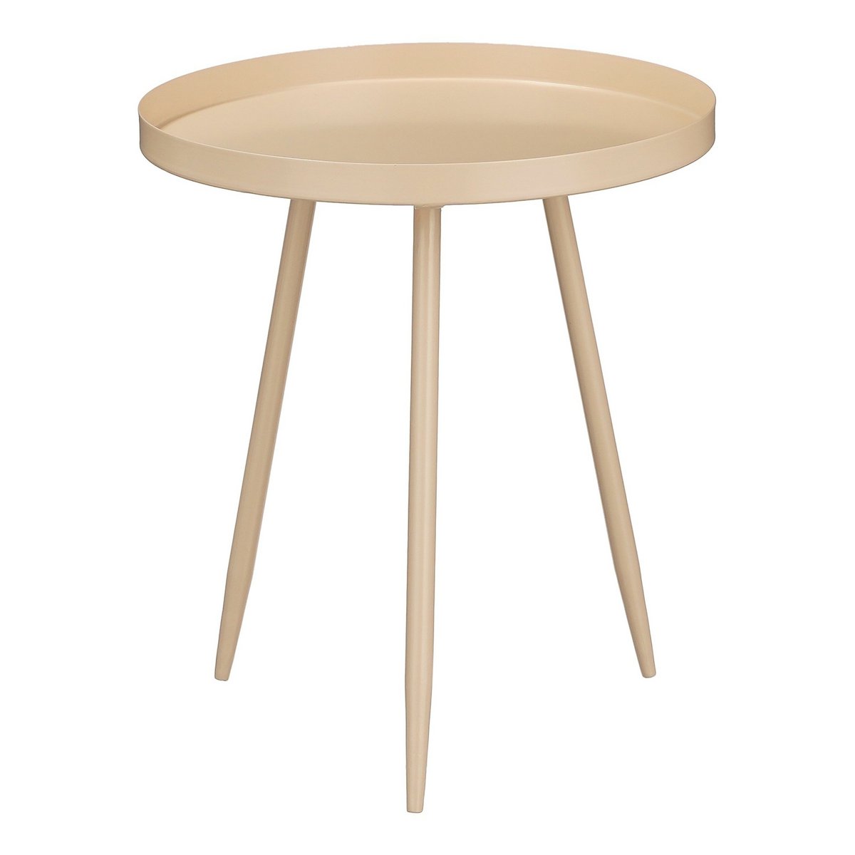 Beistelltisch beige Metall 38 cm mit Rand