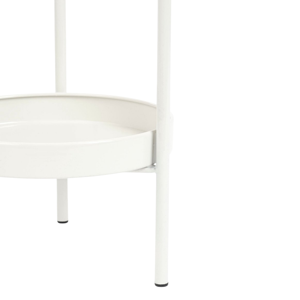 Pot de fleurs en métal blanc sur support