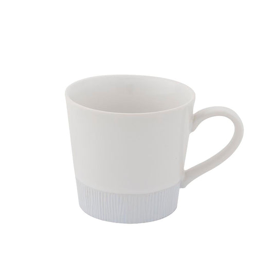 Kaffeetasse weiße Keramik rustikal mit Henkel klein im 6er Set