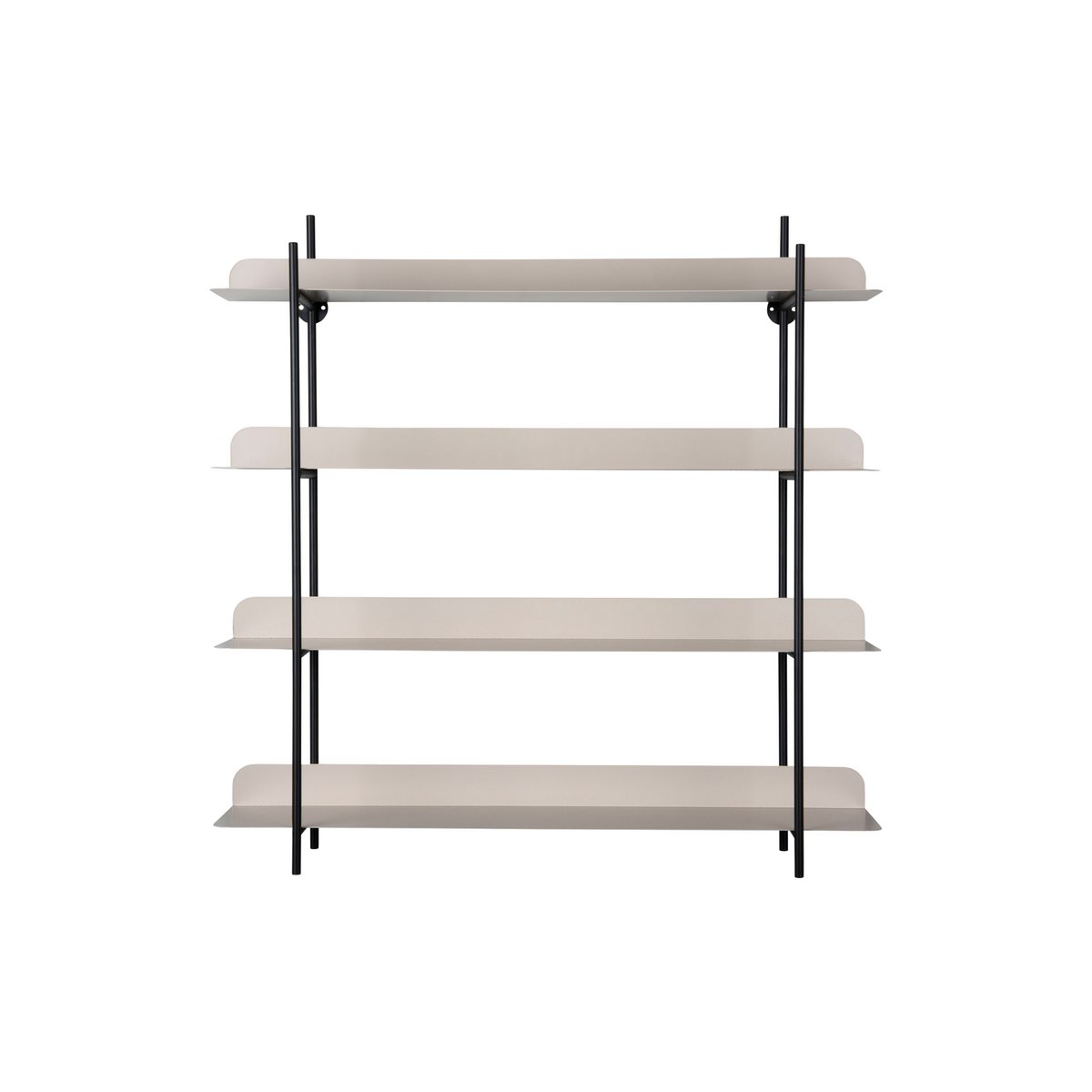 Wandregal schwarz beige Metall 4 Ebenen modern 60x60 cm Regal Küche Wohnzimmer