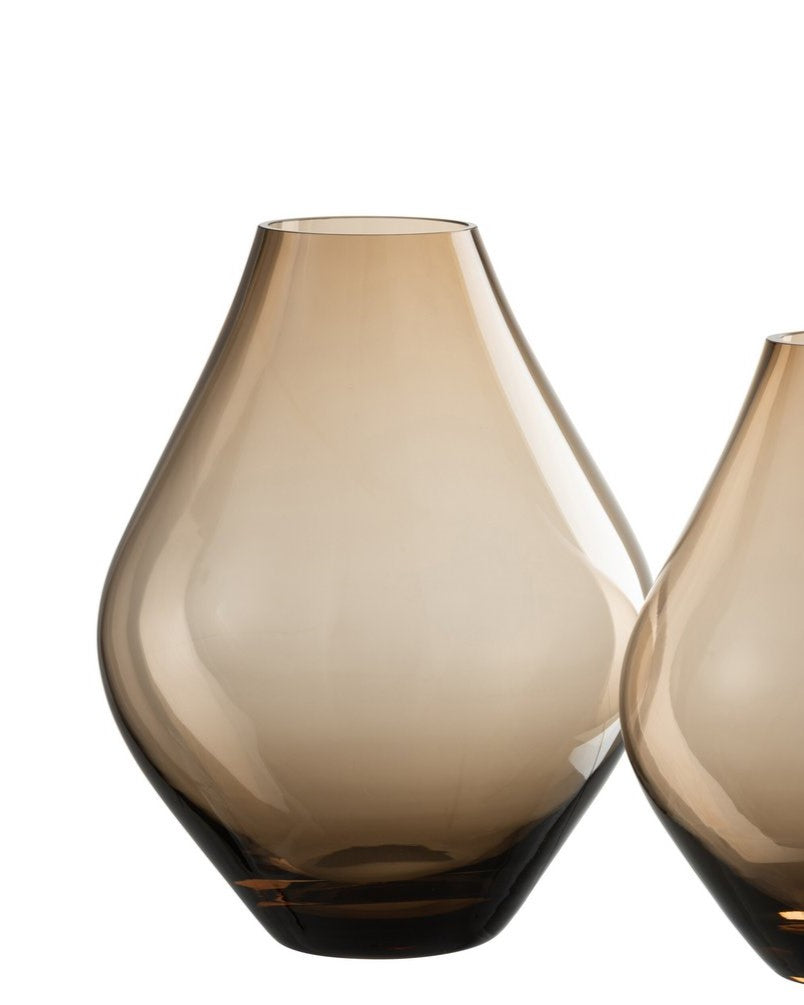 braune Vase aus handgefertigtem Glas