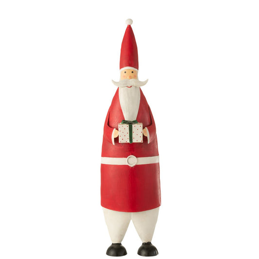 J-Line Figur Weihnachtsmann - Metall Weiß/Rot L