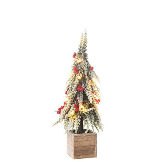 J-Line Weihnachtsbaum LED Kunststoff Schnee Beeren Klein