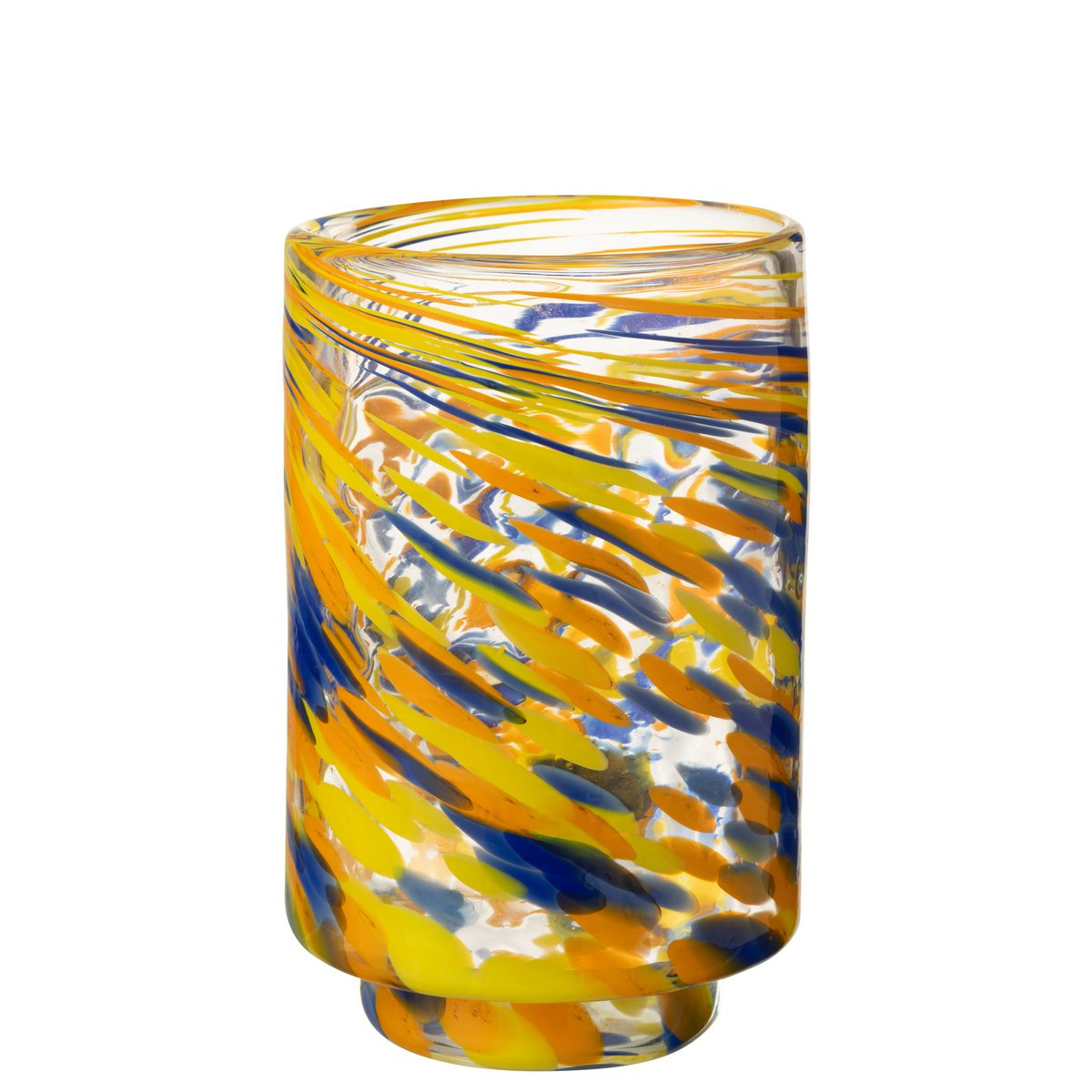 Vase en verre soufflé à la bouche, lanterne jaune colorée, 30 cm