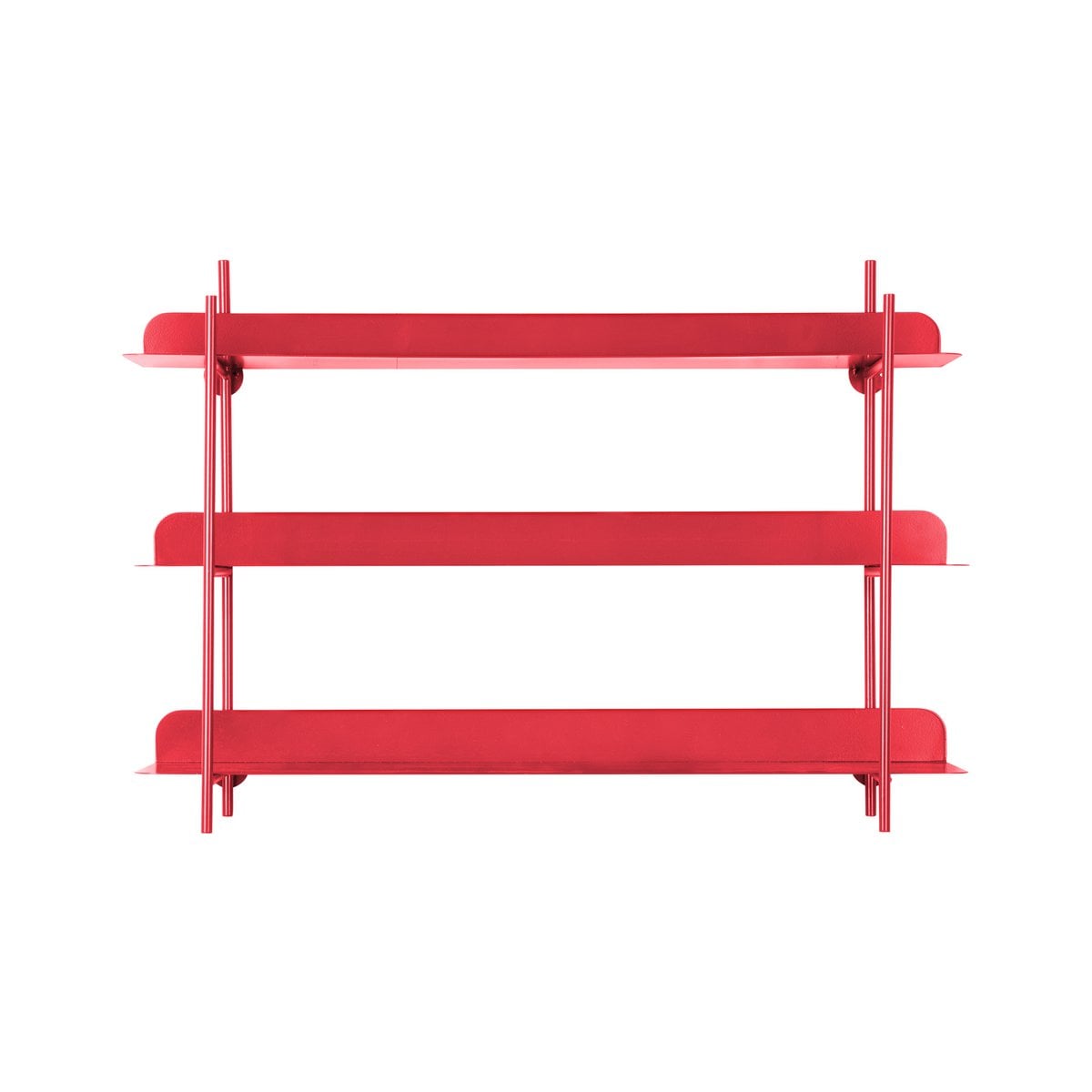 Wandregal Metall 3 Ebenen modern 60x42 cm rot