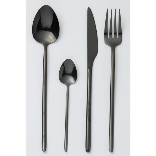 Elegantes 24-teiliges schwarzes Besteckset 