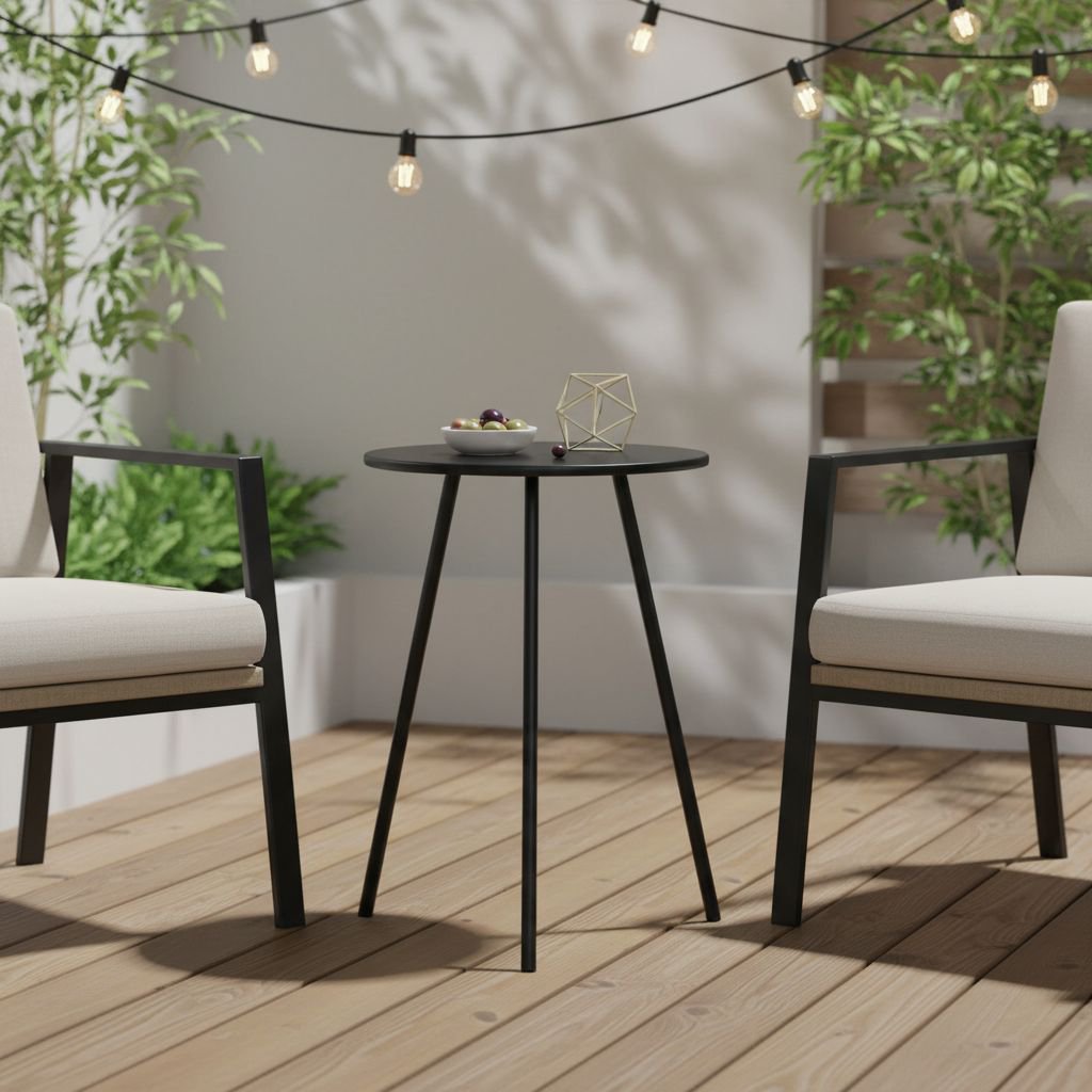 Beistelltisch Metall Outdoor Schwarz