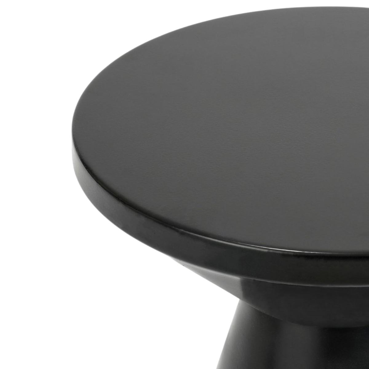 Beistelltisch schwarz rund Metall konisch