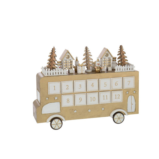 J-Line Bus Adventskalender Gold/Weiß