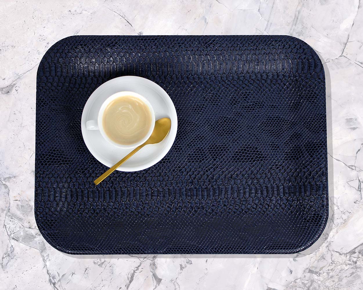 Plateau Signature L plat simili cuir reptile