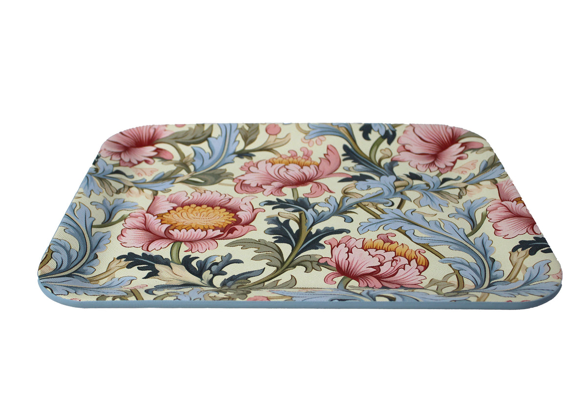 Tablett klein flach rechteckig mit Blumenmuster 33 × 25 cm