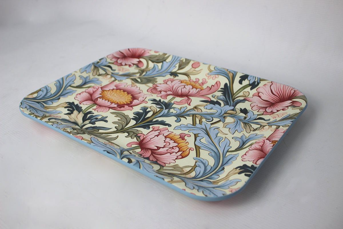 Tablett klein flach rechteckig mit Blumenmuster 33 × 25 cm