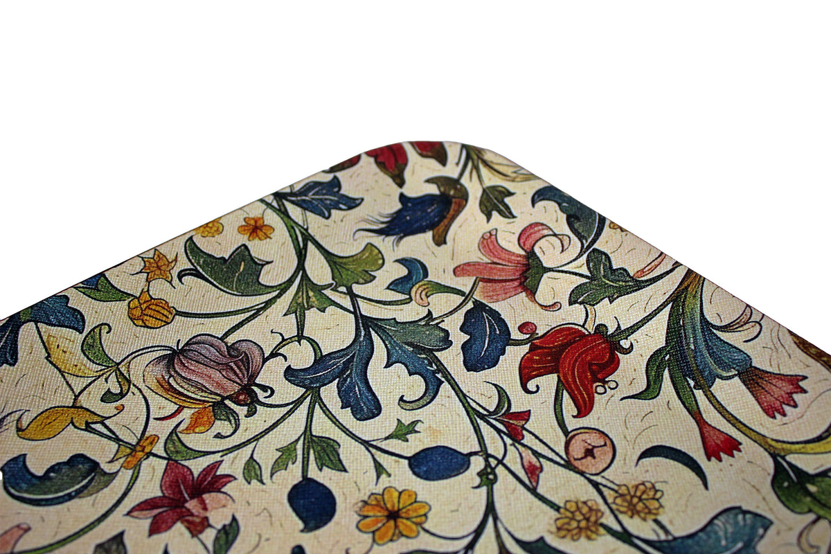 Tablett klein flach rechteckig mit Blumenmuster 33 × 25 cm