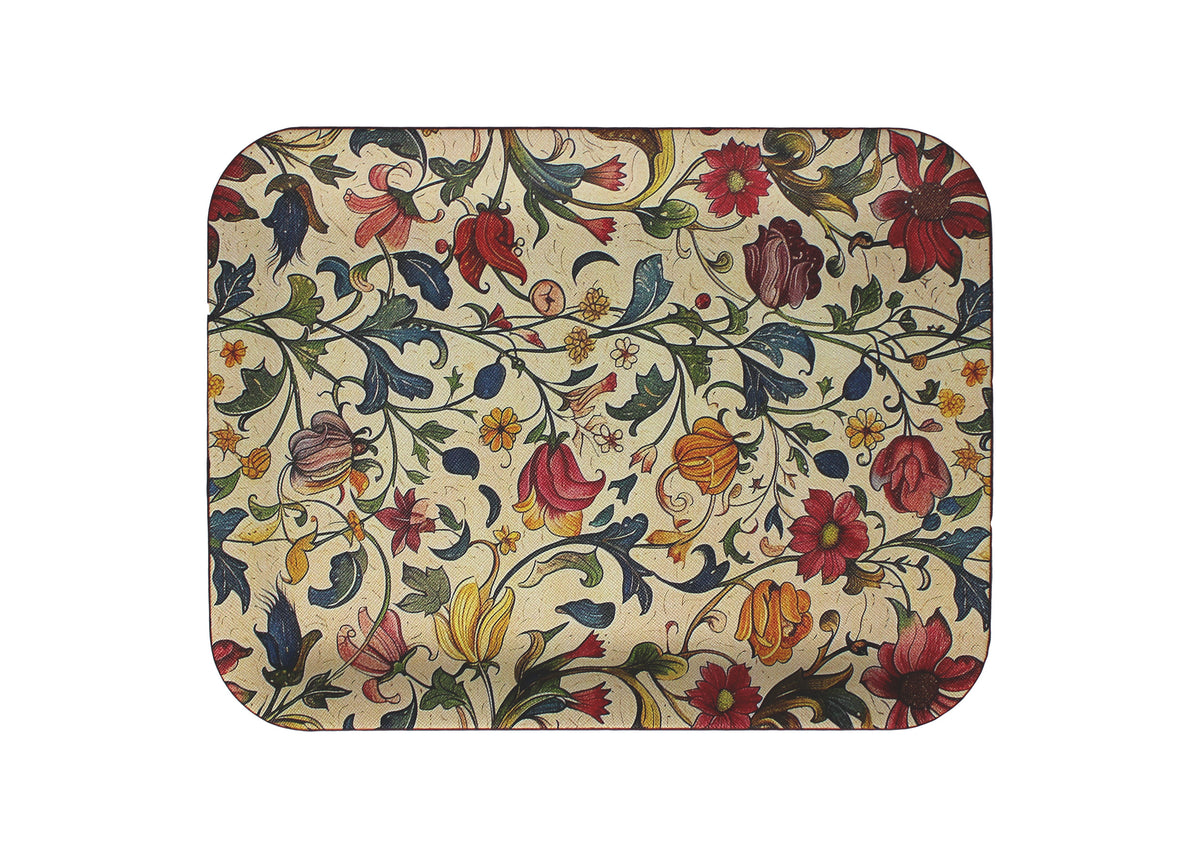 Tablett klein flach rechteckig mit Blumenmuster 33 × 25 cm